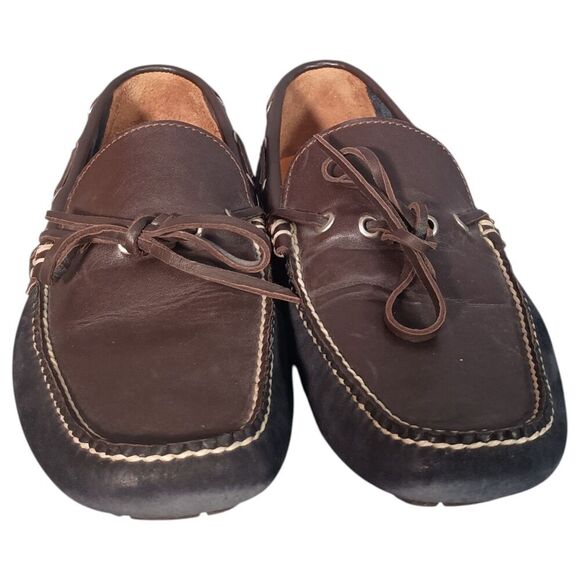 Peter Millar Brown Driver Loafer Moccasin Casual Shoe Mens 9 Brown Blue Leather main image 4